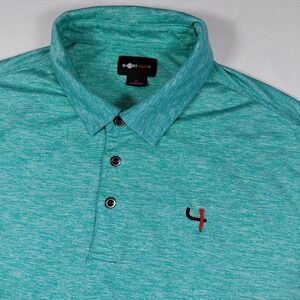 Short Par 4 Mens XL Teal Heathered Performance Golf Polo Shirt RN137794